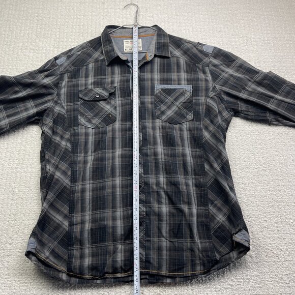 Y2K Projek Raw Button Down Shirt Men’s Sz 2XL Gray Long Sleeve Casual Streetwear - Picture 8 of 13
